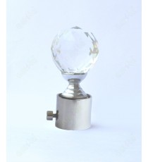 Transparent crystal ball shape ss finial