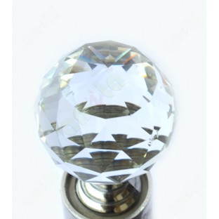 Transparent crystal ball shape ss finial