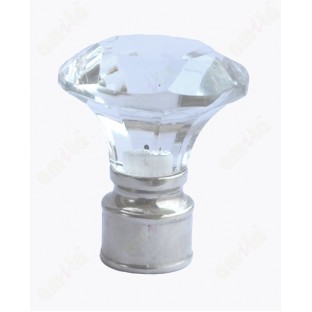Transparent crystal funnel shape ss finial