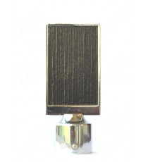 Pure brown stripes wooden finish with metal cover flat design ss finial