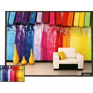 3d colourful hanging sponge with dropping colour wall mural