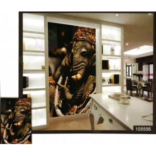 3d ganesha rock finish with ornaments wall mural