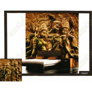 3d golden king with two queens wall murals
