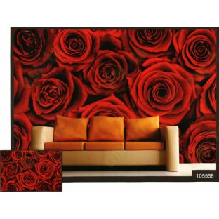 3d beautiful red rose wall mural