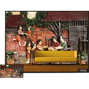 3d giving cereals rural people wall mural
