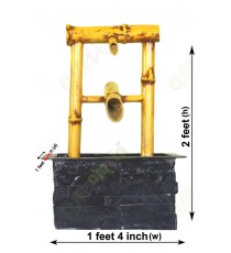 Black gold natural look artificail bamboo fountain