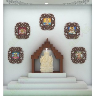 Mud colour radha krishna couple with floral jhula