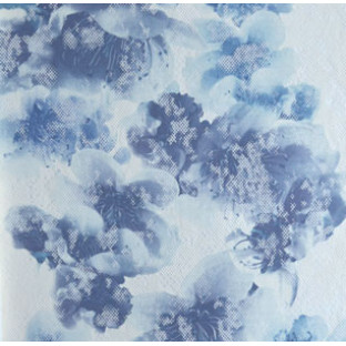 White blue floral design home décor wallpaper