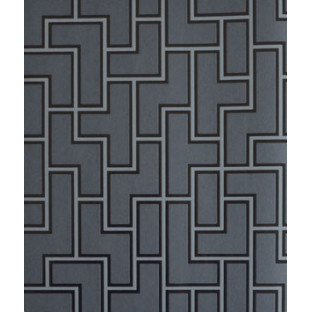 Black grey puzzle pipes home décor wallpaper