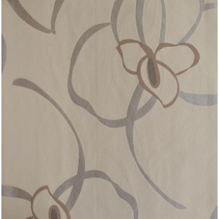 Brown grey floral modern home décor wallpaper