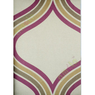 Brown pink gold colour big ogee design home décor wallpaper for walls
