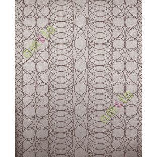 Brown colour seamless geometric circle design home décor wallpaper for walls