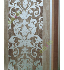 Brown beige colour motif with vertical stripes home décor wallpaper for walls