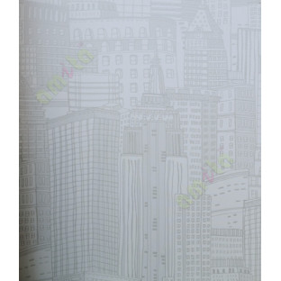 White grey skyscraper drawing design home décor wallpaper for walls