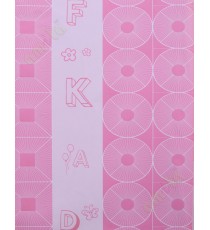 Pink geometric alphabets star home decor wallpaper