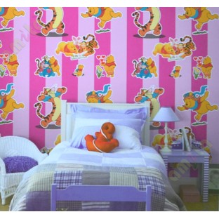 Pink blue 3d disney cartoon home décor wallpaper