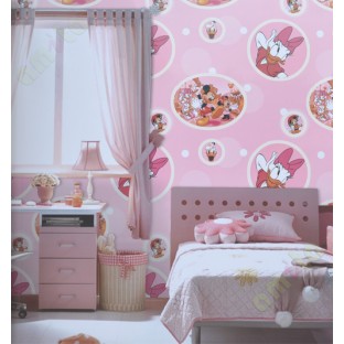 Pink red 3d micky mouse home décor wallpaper