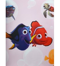 Red blue 3d nemo fish cartoon home décor wallpaper