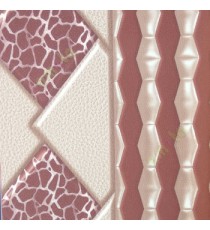Brown beige color geometric design big diamond shapes self texture leathrite finished 3D home decor wallpaper
