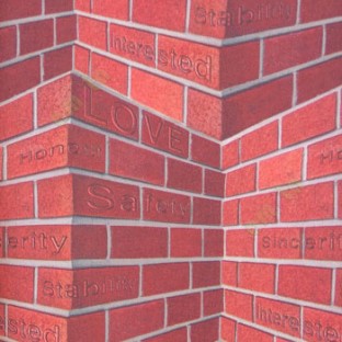 Red grey color natural designs bricks building wall puzzle construction patterns 3D home wallpaper