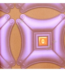 Purple brown color traditional concave square designs diamond shapes circle decorated edge patterns texture surface 3D home décor wallpaper
