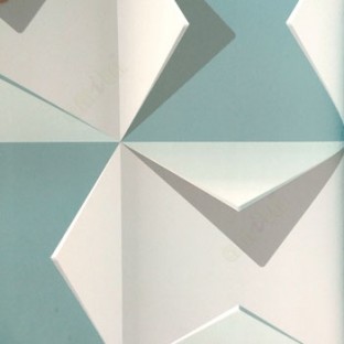 3D finished geometric square folded triangles sharp edge abstract shadow in blue grey white wallpaper