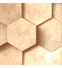 Brown beige color geometric hexagon honeycomb 3D pattern texture finished scratches wallpaper