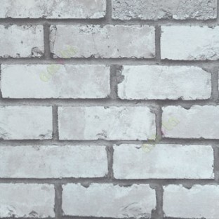 Natural black white beige color brick finished texture surface rectangle shaped traditional look wallpaper