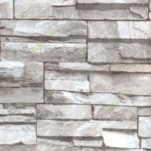 Natural black beige cream grey color stone cladding texture finished 3D look rectangle shaped wallpaper