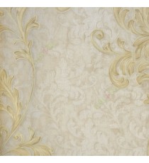 Gold brown beige color traditional vertical long swirls floral leaf texture gradient self design background home décor wallpaper