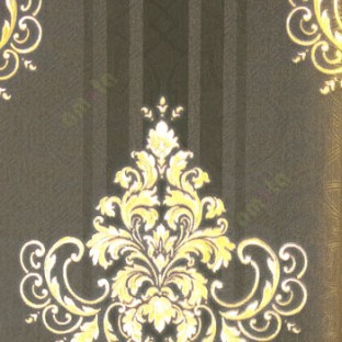 Black gold cream color beautiful traditional swirls damask design with background self design background wallpaper