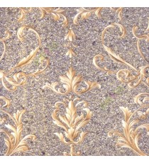 Gold brown gold color traditional swirls damask design cork finished background texture home decor wallpaper