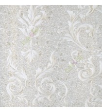 Beige gold silver color traditional swirls damask design cork finished background texture home decor wallpaper