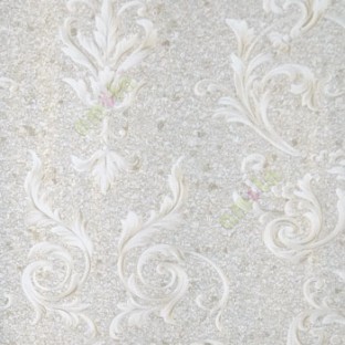 Beige gold silver color traditional swirls damask design cork finished background texture home decor wallpaper