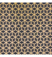 Black gold color geometric hexagon design abstract honey shapes horizontal and vertical stripes home décor wallpaper