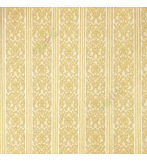 Gold brown beige color vertical bold stripes traditional small damask designs texture background home décor wallpaper