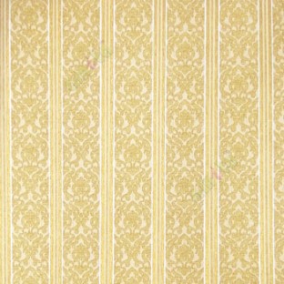 Gold brown beige color vertical bold stripes traditional small damask designs texture background home décor wallpaper