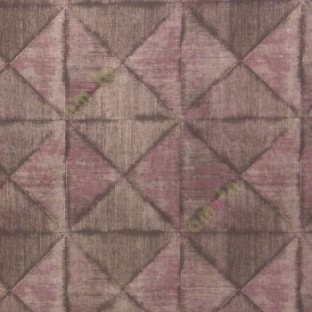 Brown purple gold color geometric diamond shapes slanting line crossings triangle texture finished home décor wallpaper