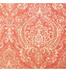 Maroon gold cream color beautiful big traditional damask pattern thin swirls leaf flower designs home décor wallpaper