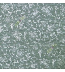 Grey brown black blue color traditional swirls floral design texture finished horizontal chenille embossed surface home décor wallpaper