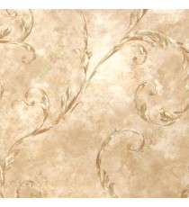 Brown beige green gold color traditional big size swirls leaf floral design oil painting pattern beautiful look home décor wallpaper