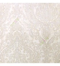 Brown gold beige color beautiful big traditional damask pattern thin swirls leaf flower designs home décor wallpaper