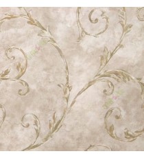 Brown green beige color traditional big size swirls leaf floral design oil painting pattern beautiful look home décor wallpaper