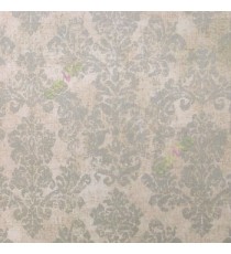 Brown beige color traditional big damask design texture finished block prints patterns swirls leaf home décor wallpaper