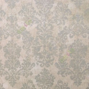 Brown beige color traditional big damask design texture finished block prints patterns swirls leaf home décor wallpaper