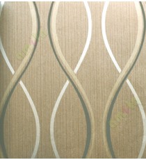 Gold silver brown contemporary design vertical stripes home décor wallpaper for walls