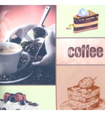 Pink dark brown red green pink blue color coffee seeds beautiful designed plant leaf in coffee cup letters time watch cakes strawberry home décor wallpaper