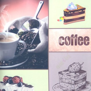 Pink brown blue grey color coffee seeds beautiful designed plant leaf in coffee cup letters time watch cakes strawberry home décor wallpaper