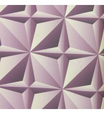 Purple beige color geometric star sharp edges carved designs 3D pattern pyramid valley home décor wallpaper