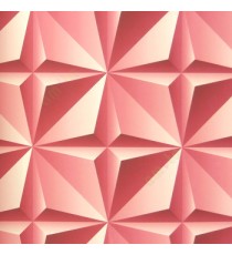 Pink maroon white color geometric star sharp edges carved designs 3D pattern pyramid valley home décor wallpaper